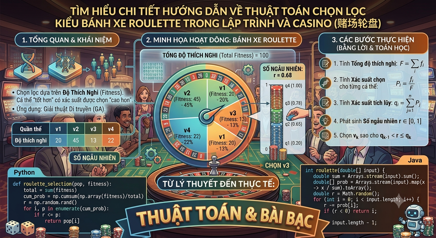 hướng dẫn về thuật toán chọn lọc kiểu bánh xe roulette